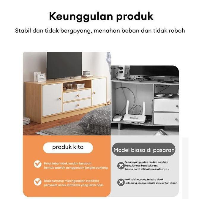 TERMURAH - RM_3 Meja TV Kayu 160CM/140CM/120CM - Lemari TV Rak TV Bufet TV Kabinet TV Minimalis Mode