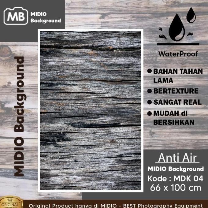Background Foto Studio 3D Waterproof Midio Motif Kayu 3D Ukuran 66x100