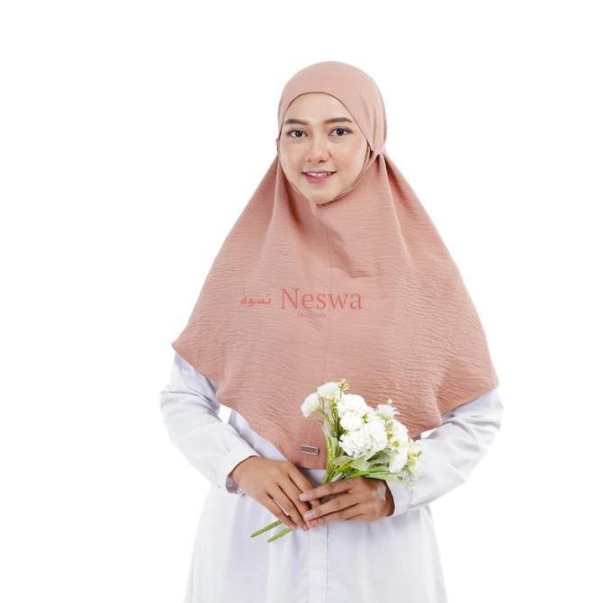 Xkxk- Neswa Bergo Size L Crinkle Airflow Premium Non Pad  Syari Muslim Instan Jilbab  Kerudung Wanit