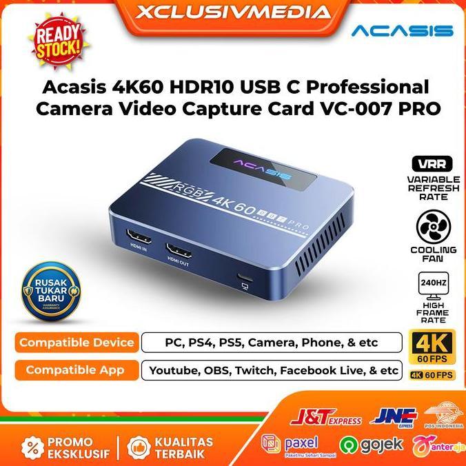 NEW ACASIS HDMI Video Capture Card USB 3.0 4K 60Hz Ultra HDR with display - VC-007PRO