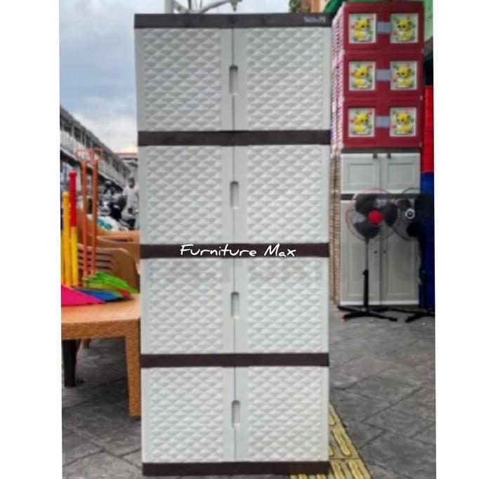 PROMO DISKON - Lemari plastik 4 susun / lemari baju plastik 4 susun / Rak plastik 4 susun