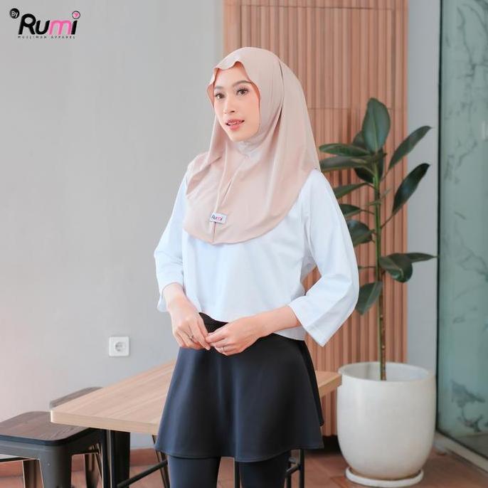 Xkxk- Rumi Hijab Bergo Instan Meleyot Ayesha Paket 5 Pcs Bahan Jersey Premium Elastis Nyaman Untuk O