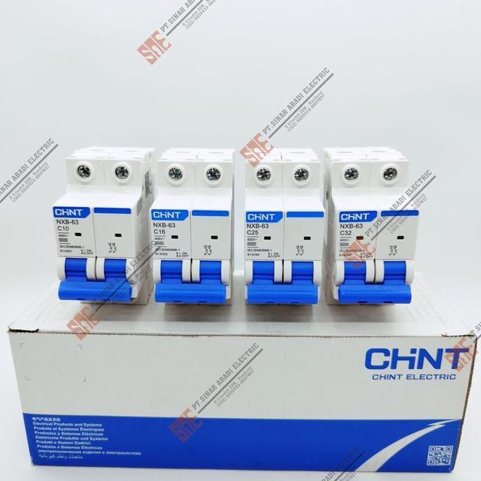 BEBAS ONGKIR - MCB Chint 2P Phase 10A 16A 20A 25A 32A 40A NXB-63