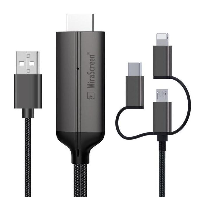 TERBARU - Kabel handphone ke hdmi tv mirascreen kabel mhl support android iphone ipad