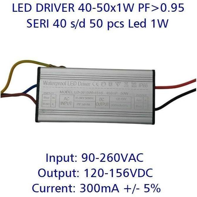 Led Driver 1W 300mA 40-50x1W WP PF 0.95