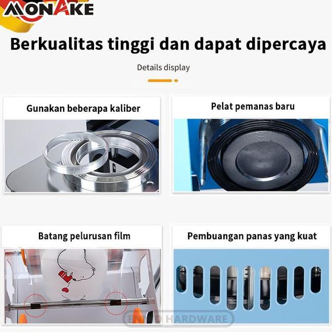 MONAKE Mesin Cup Sealer Mesin Press Gelas Plastik bisa Sealing Machine Alat penutup minuman 22oz 20o