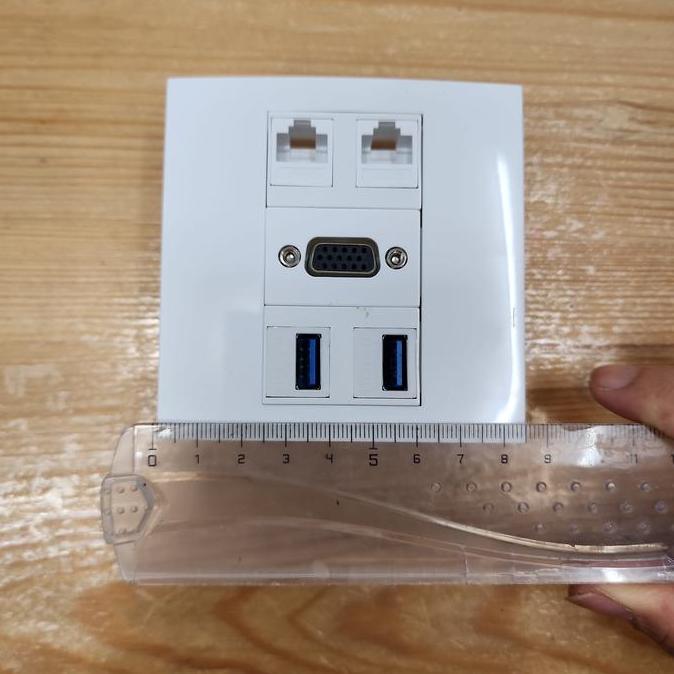NEW STOP KONTAK 2 USB 3.0 - VGA - 2 LAN RJ45 CAT6
