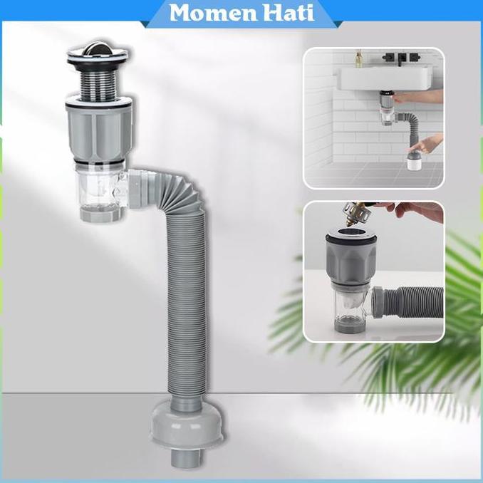 MIOSHINOCHE 1Set Universal Selang Sink Cuci Piring Slang Pembuangan Cuci Piring Selang Bak Cuci Piri