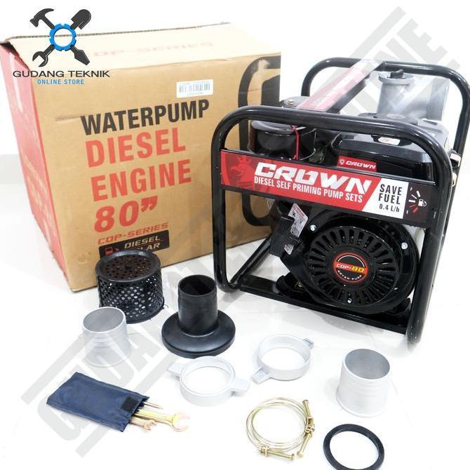 MIOSHINOCHE Water Pump 3" CROWN CDP80 SOLAR DIESEL Mesin Waterpump Alkon Pompa Air
