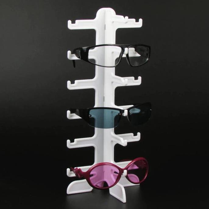 DHEALOKA Display Pajangan Kacamata 6 Susun - Rak Akrilik untuk Konter Toko Optik