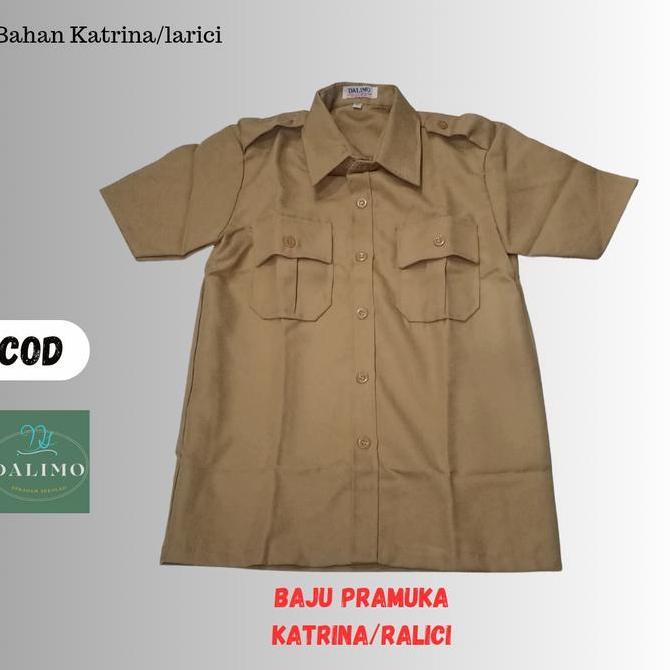 Baju Pramuka Bahan Katrina/Larici Seragam Dalimo Pramuka Rapilo