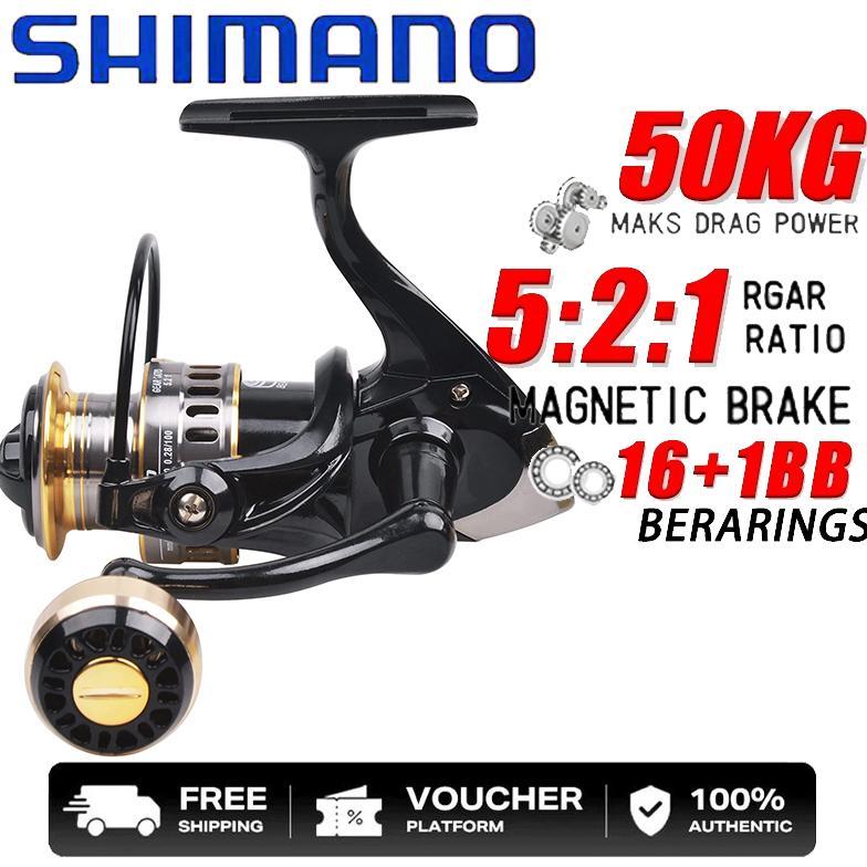 NEW DEALS SHIMANO HE REEL PANCING TARIKAN REEL SPINNING GEAR 5.2: 1 GAGANG SPUL LOGAM 13BB RILL GULU