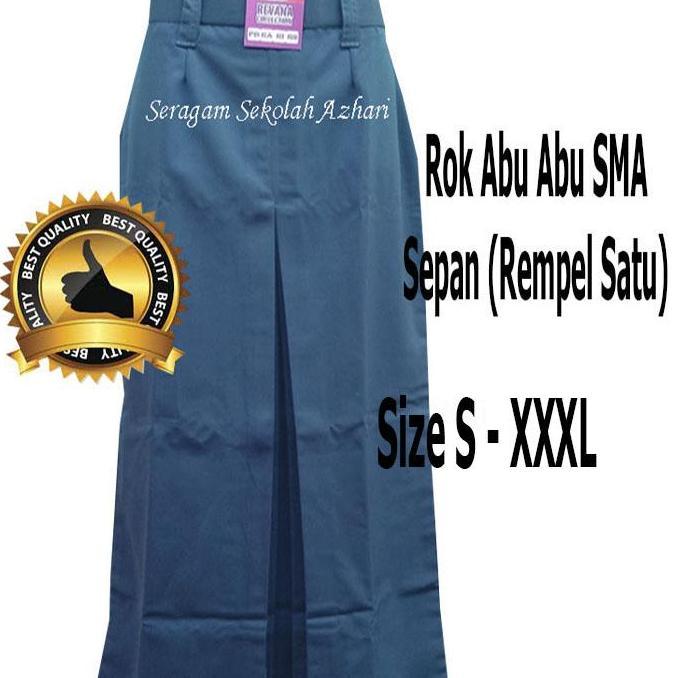 Rok SMA Sepan Panjang Abu Abu Jumbo XXL XXXL-Rok SMA Panjang
