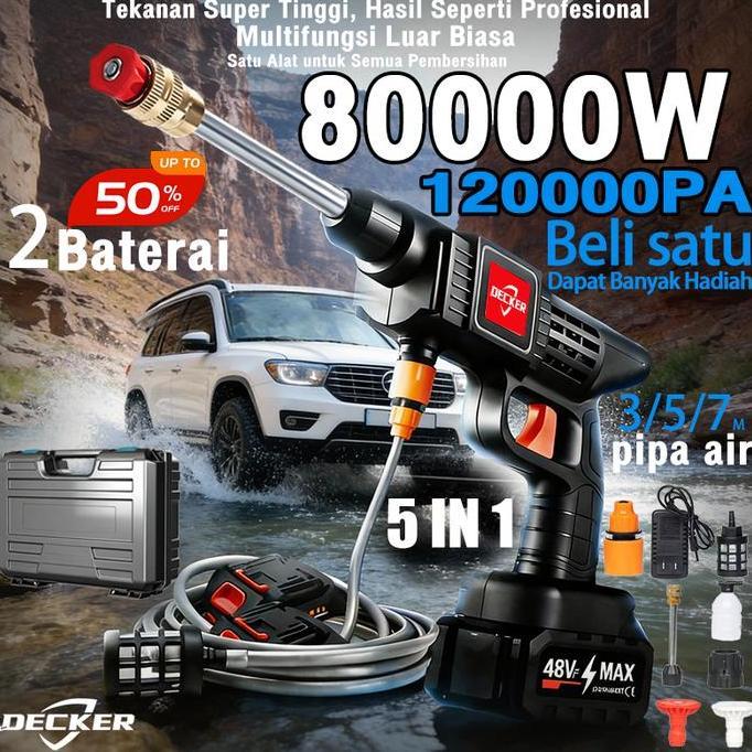 KelontongRamah - DECKER Alat Cuci Mobil AC Mobil Power Sprayer Cuci Steam Berkualitas Pompa Mesin St