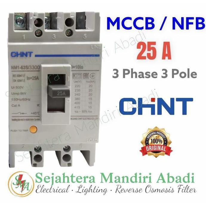 Mccb Chint 25A 3P Nfb Nm1-63S 15Ka Termurah