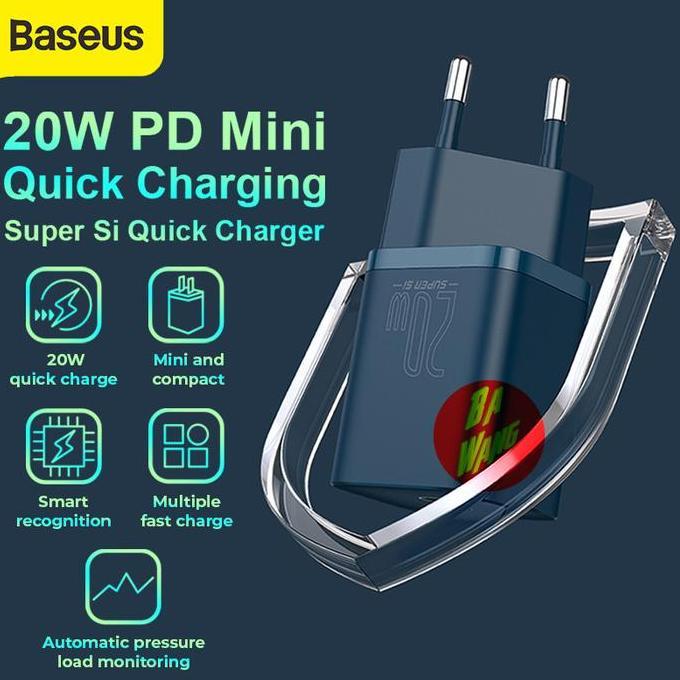 BASEUS Charger Adaptor Adapter Super Si Fast Charging 20W