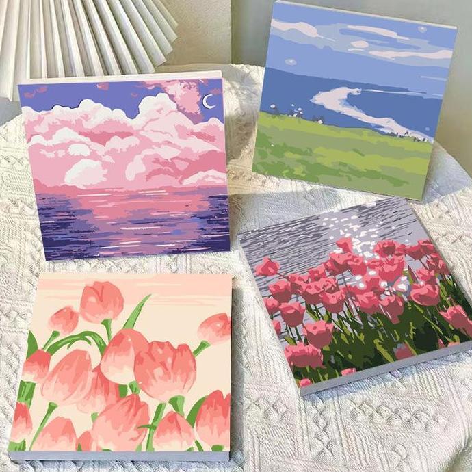 Indahkan- With Frame / Paint By Number / Diy Canvas Acrylic Paint / Painting Kit / Deco Colouring Ar