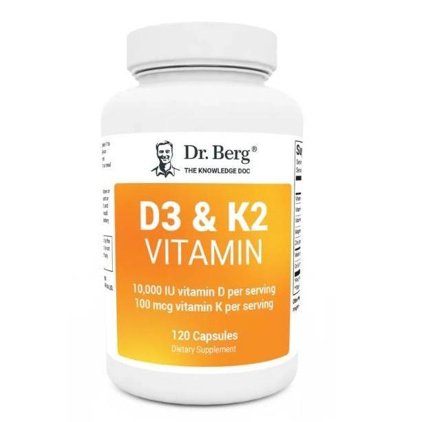 Dr.Berg D3 & K2 Vitamin 5000 IU & 10.000 IU 60 & 120 Capsules