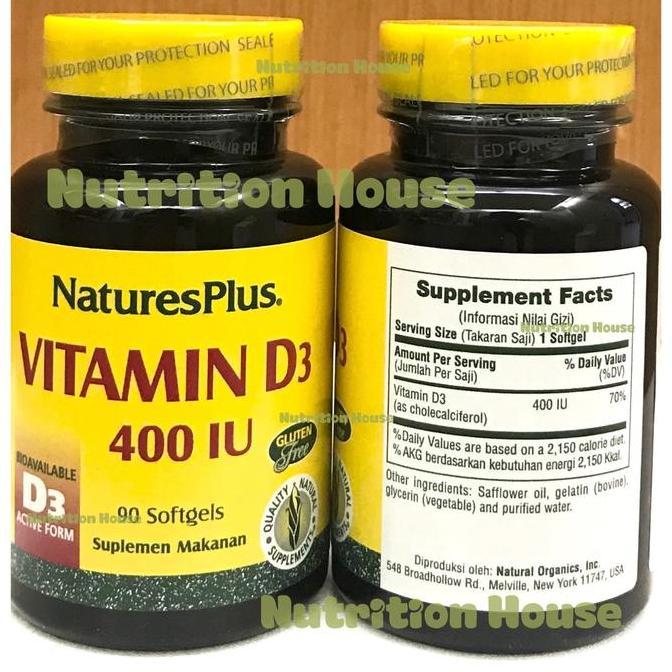 Natures Plus Vitamin D3 400 IU