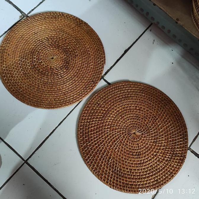 placemat rotan/anyaman rotan/tatakan piring/ Rotan Bulat 30 cm