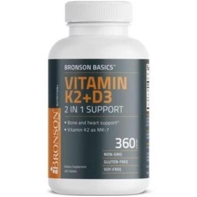 Bronson Basic Vitamin K2 + D3 5000 iu 360 Usa D-3 5000iu