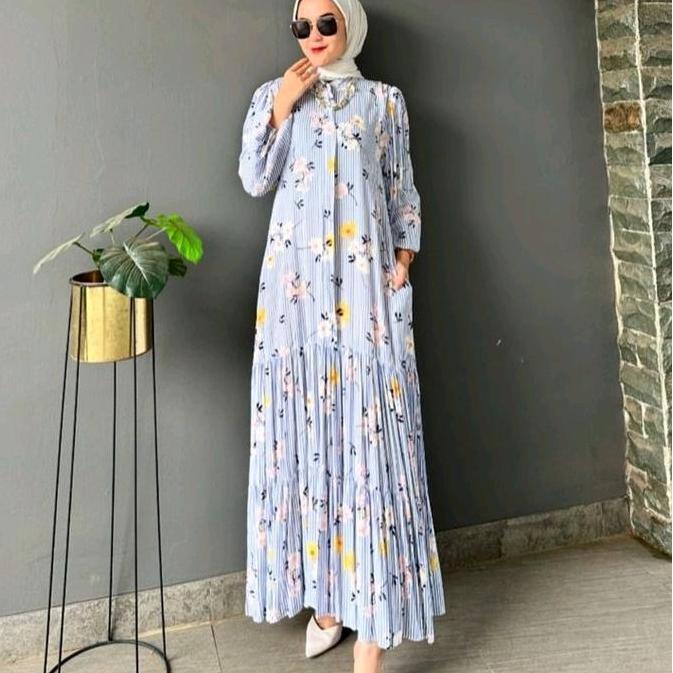 [BISA COD]PREMIUM//GAMIS LYBEL RAYON DIAMOND PREMIUM GAMIS MOTIF BUNGA ZIGZAG SALUR POLOS GAMIS TERB