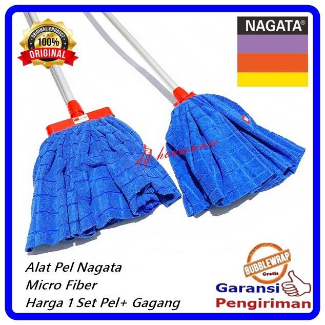 Pel Lantai Nagata Micro Fiber Magic Mop Segi Bulat Nagata  ( Harga 1 Set Pel + Gagang )