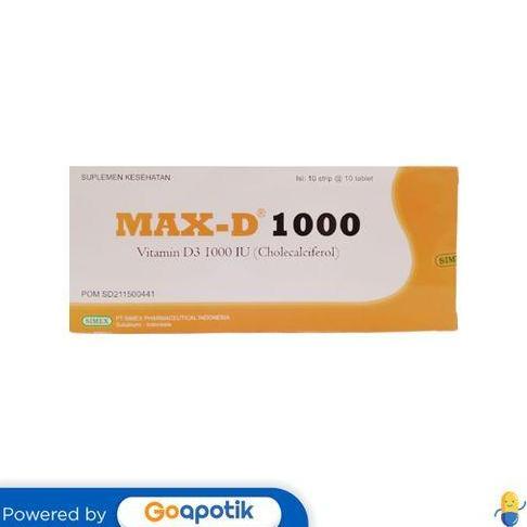 MAX-D VITAMIN D3 1000 IU BOX 100