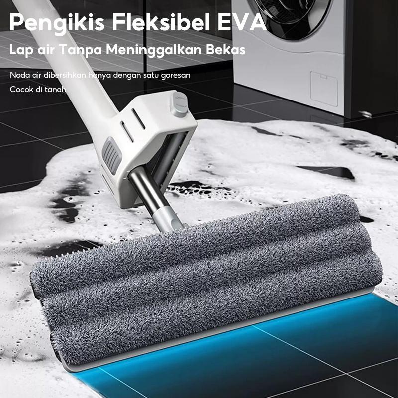 Lejumall 42Cm Alat Pel Lantai Datar Jumbo Pel Cuci Peras Otomatis Memiliki Wiper Anti Karat Kain Mic