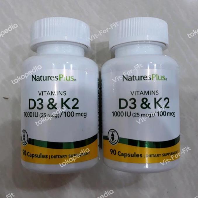 Natures Plus D3 + K2 | 90 casules | D3 1000 iu + K2 100 mcg