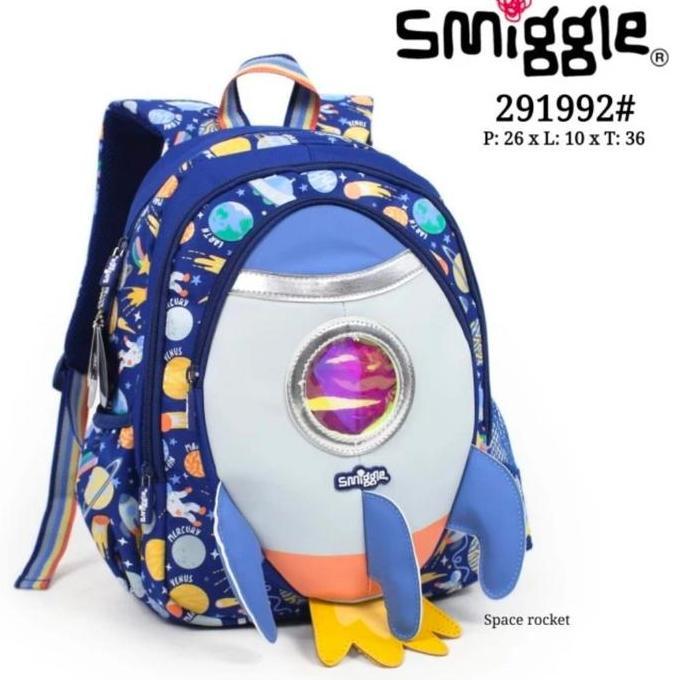 Tas Smiggle Ori Space Roket backpack/ tas ransel anak Tk/ kado