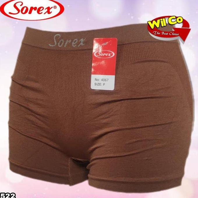 Wokpu- K522 (1-3 Pcs) Sorex Celana Dalam Boxer Rajut Wanita Dewasa, Cd Boxer Wanita All Size (Bb 50 