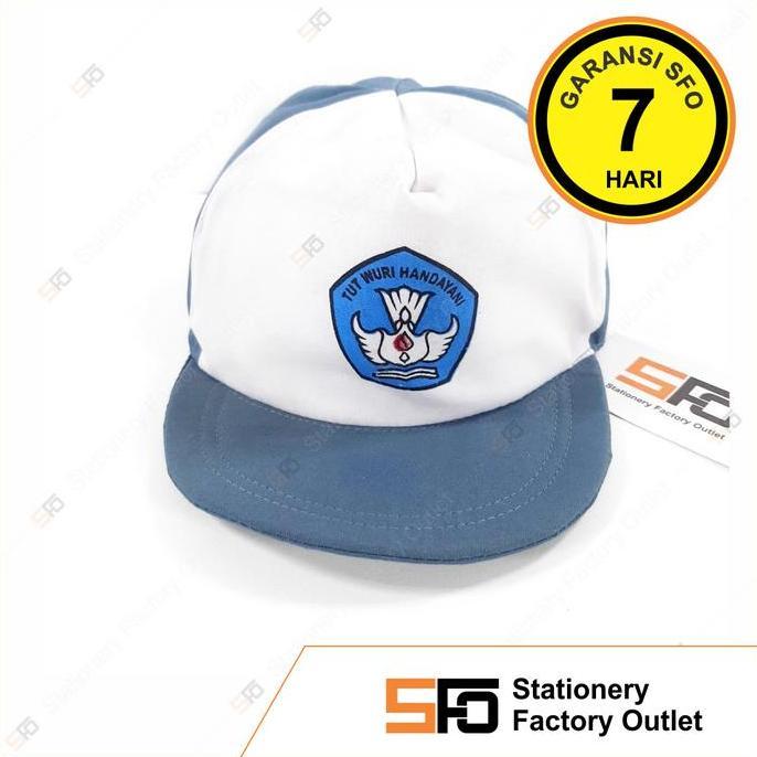 Topi SMA Abu Abu Polos Putih