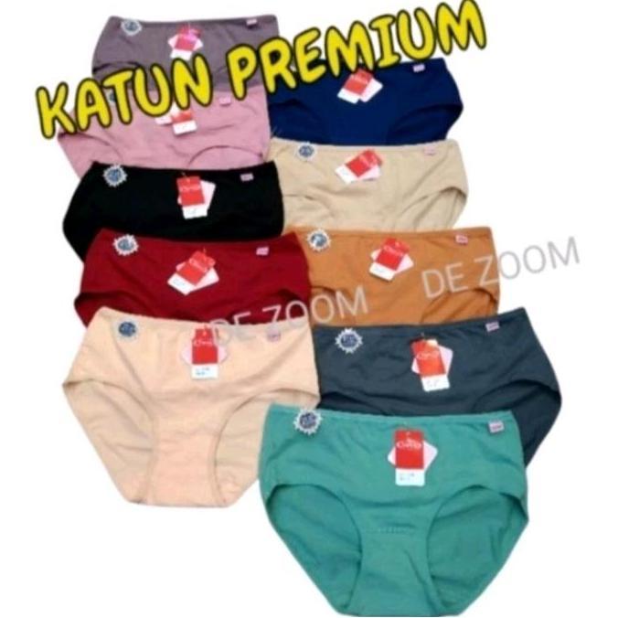 Wokpu- Celana Dalam Wanita Sorex 1228 Bahan Katun Tetap Bisa Melar Banyak Model Standar Sepinggang N