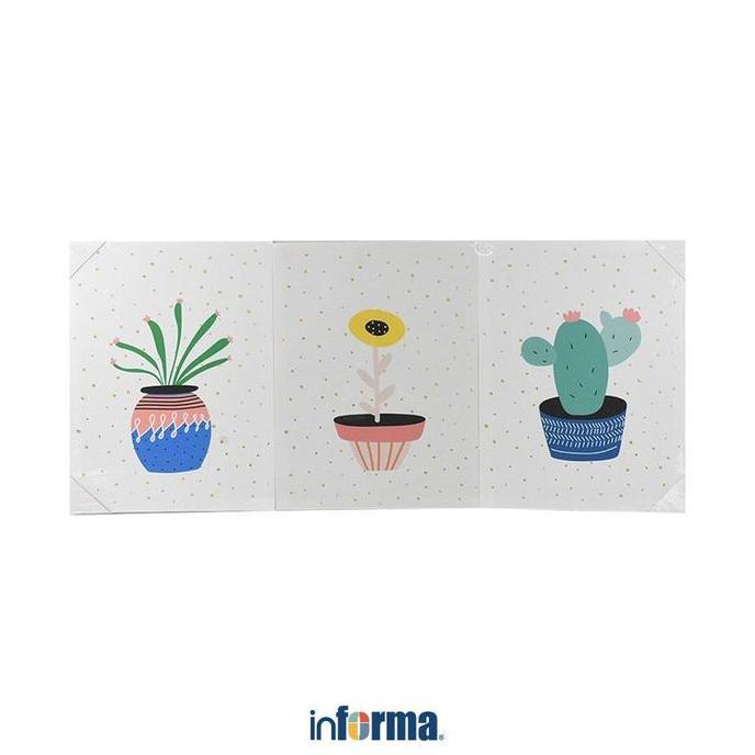 NEW - Informa 30X40 cm Set 3 Pcs Hiasan Dinding Kanvas Tanaman Dekorasi Ruangan Pajangan Dinding Hia