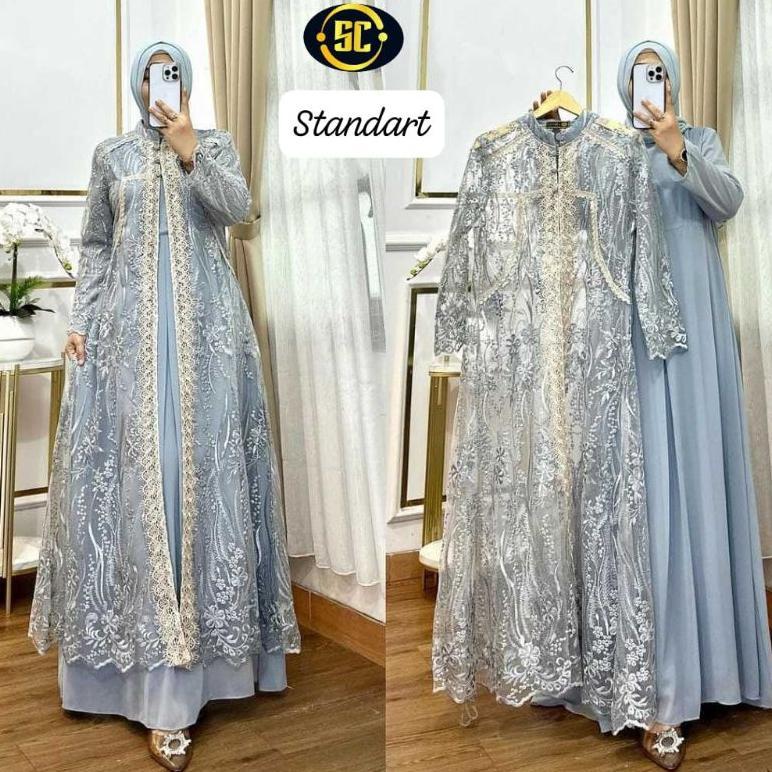 FREE ONGKIR GAMIS BROKAT 2IN1 TERLARIS SUPER MEWAH BEST SELLER/GAMIS WANITA IMPORT PREMIUM