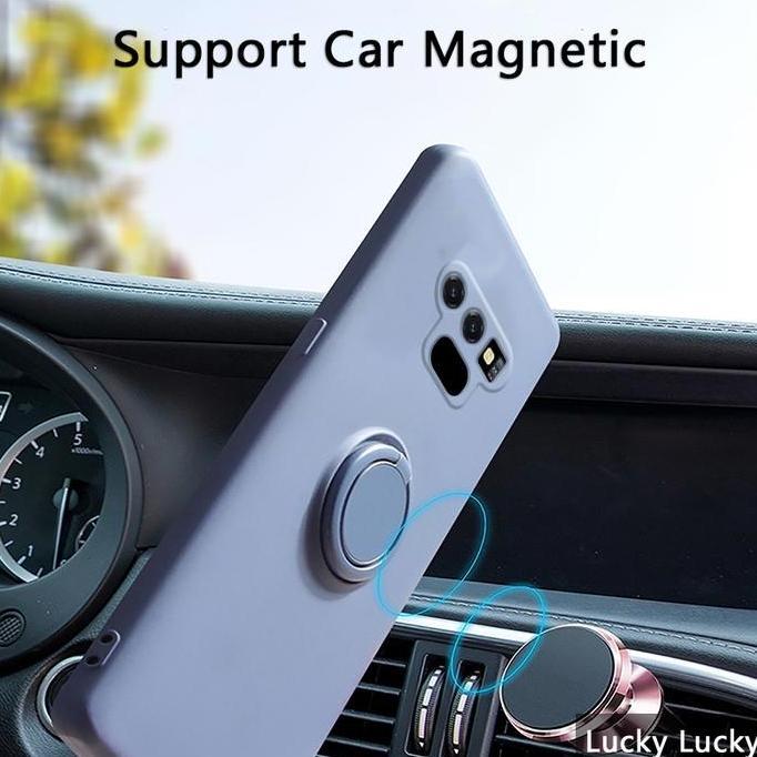 casing  untuk Samsung Note 9 Case Candy Ring FREE TALI Stand Holder Silikon Soft