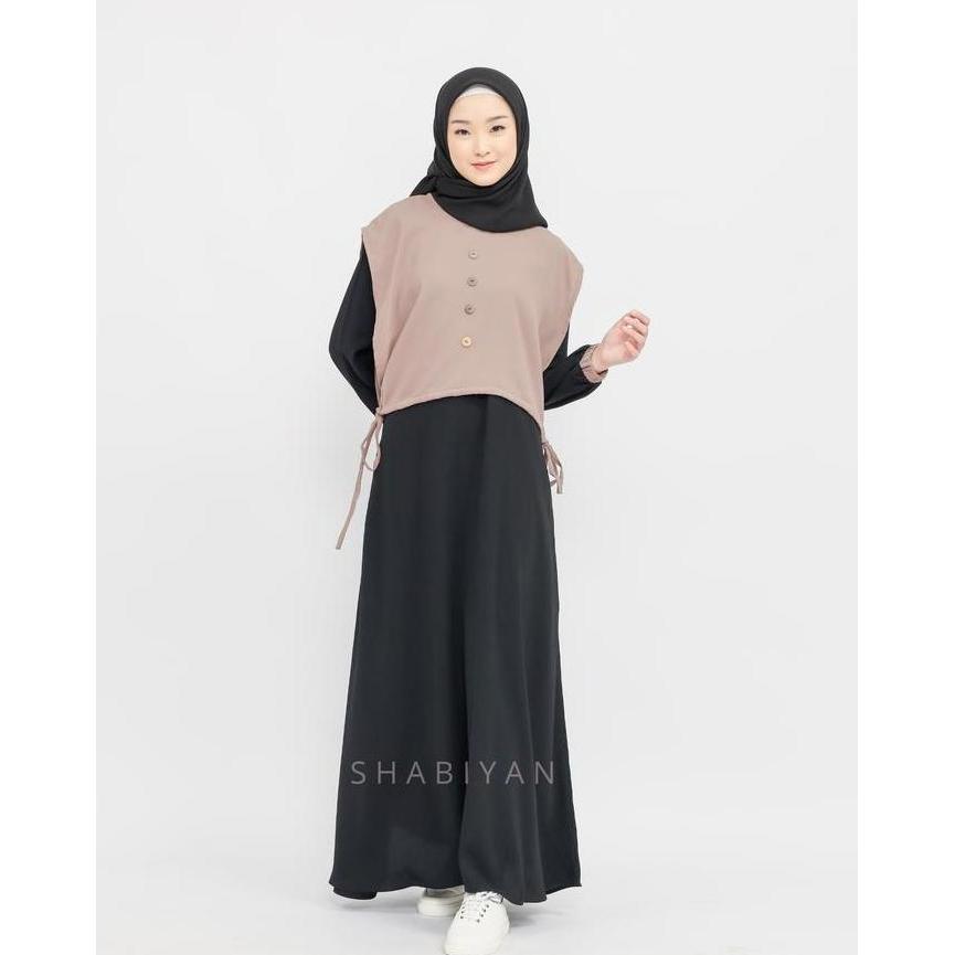 Shabiyan-416 Gamis Remaja Perempuan Wollycrepe Polos