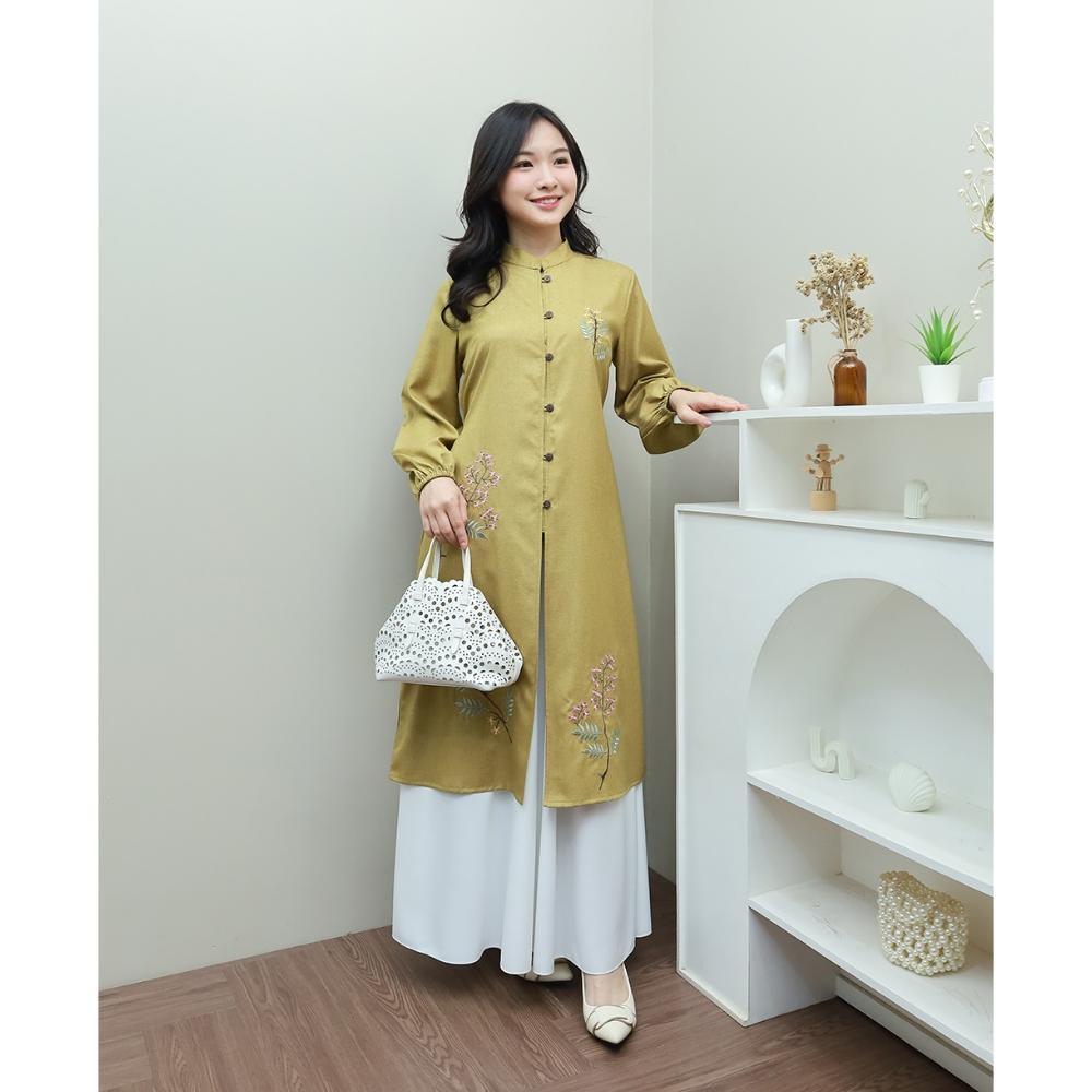 DISKON MALAYA  LONG  TUNIK EMBROIDERY - PAKAIAN WANITA TERBARU BY MYHMI