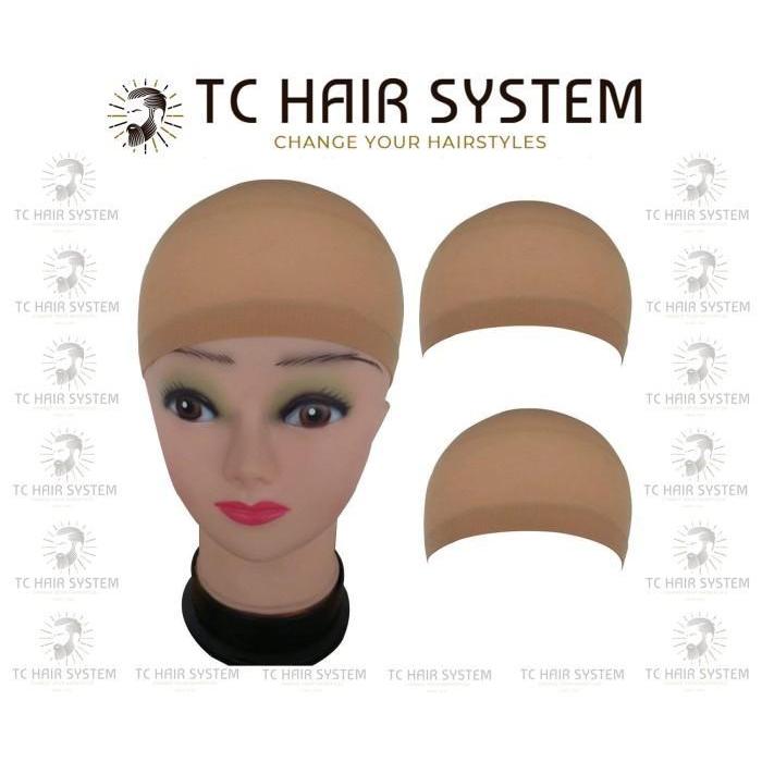 2 Lapis Wig Cap Jaring Stocking Wig Jaring Kepala Hair Net Rambut Wig