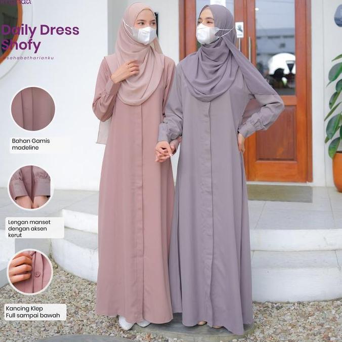 Irnanda Gamis Polos Wanita Shofy Madeline Premium Dailydress