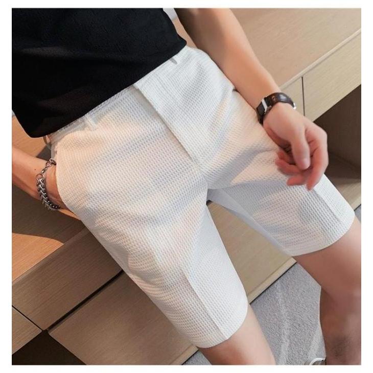 Celana Pendek Pria Waffle Uniqlo Polos Dewasa Katun Knit