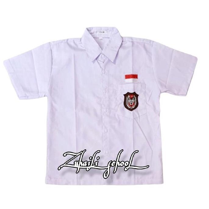 Satu Stel Baju Celana Seragam Sekolah SD merah putih dan Pramuka Baju pendek Celana pendek Fashion (