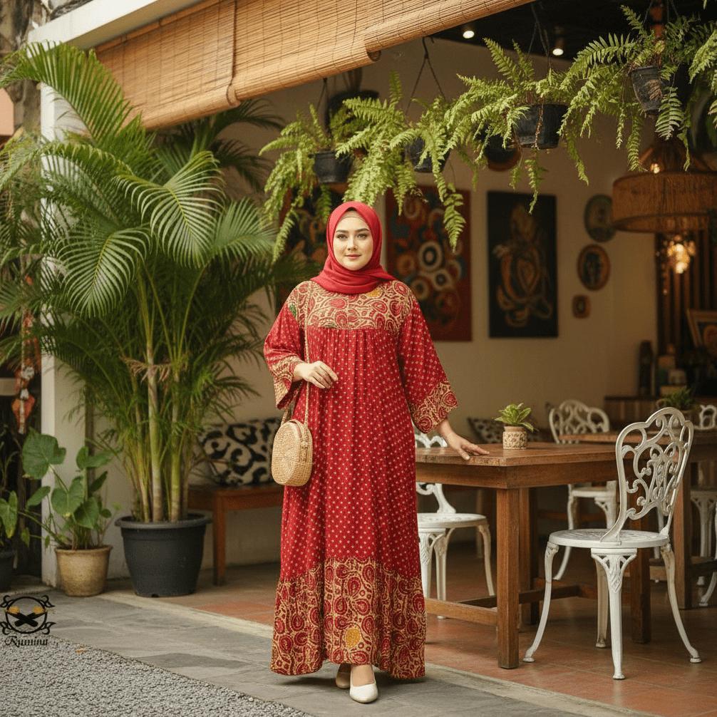 Gamis Syar'i Size Super Jumbo XXXXXL Twill Ori Adem Nyaman Batik Cap Premium Bahan Paling Tebal