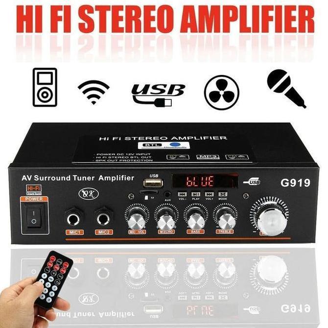 Audio Amplifier Bluetooth HiFi Surround USB MP3 FM 360W - G919 - Power Amplifier Wireless Bluetooth 
