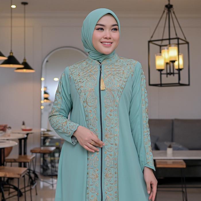 Anisa dress set hijab bordir gamis kondangan