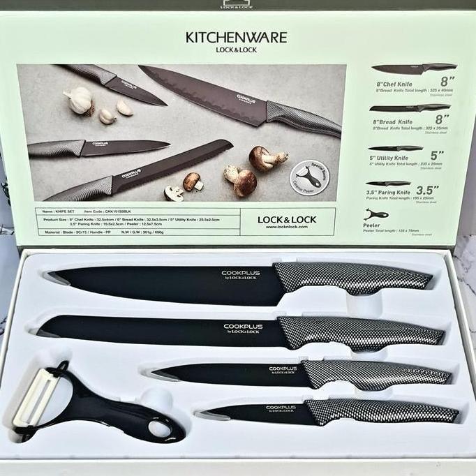SET / KNIFE SET BLACK LOCK & LOCK ISI 5 LOCK N LOCK