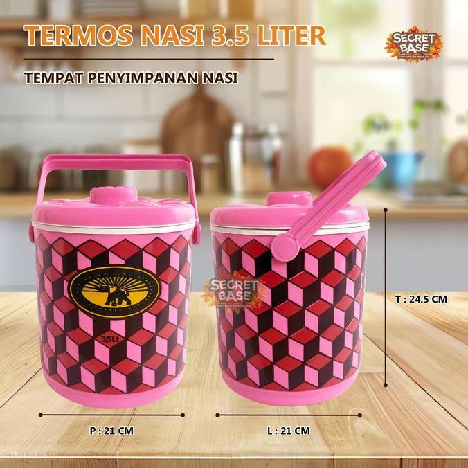 Promo TERMOS NASI 3,5 LITER - Termos Es Batu Tahan Lama / Rice Bucket / Tempat Nasi 3,5L Diskon