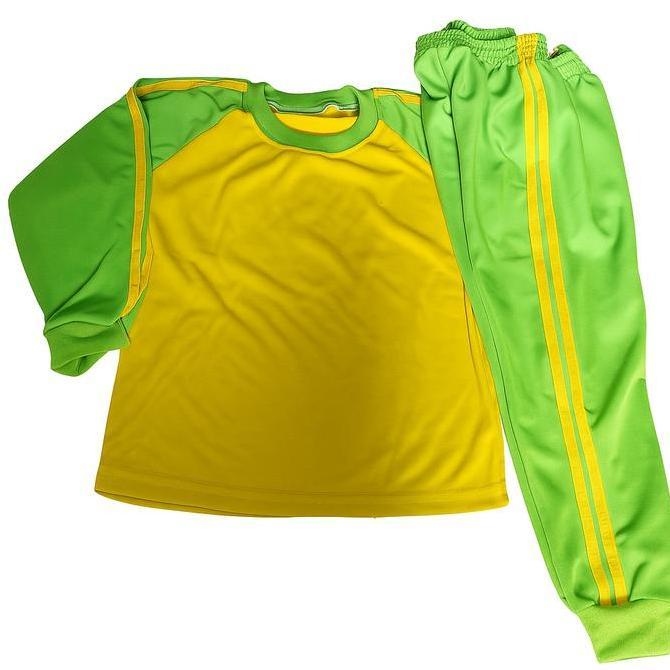 Kaos Olahraga Anak TK SD SMP SMP/JOMBO Warna Hijau Muda Kuning Bahan Nyaman Cocok untuk Aktivitas Se