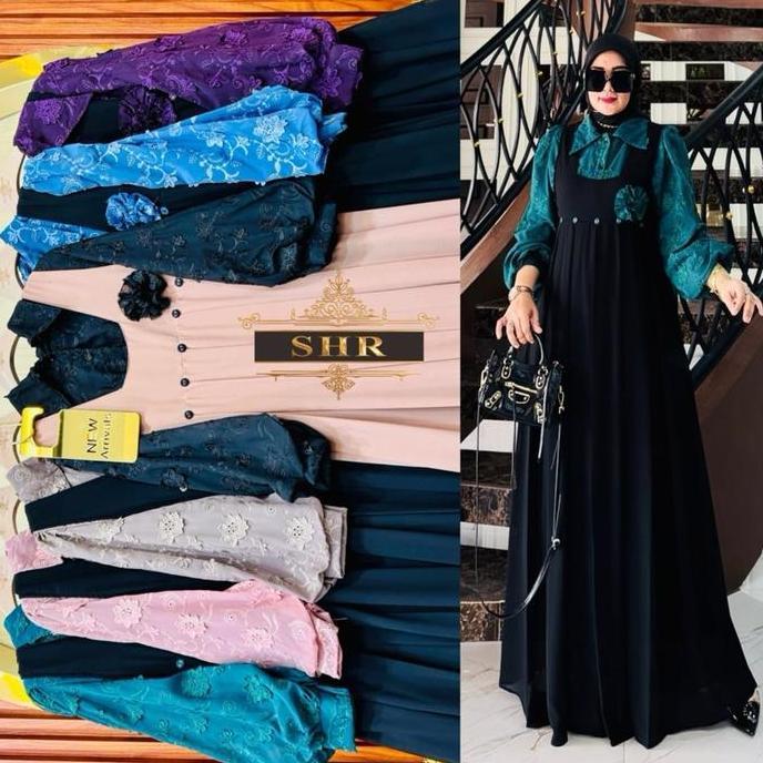 CodNew Ready Overall Set Pujaan Hati Ceruty Bordir By Shr Ori